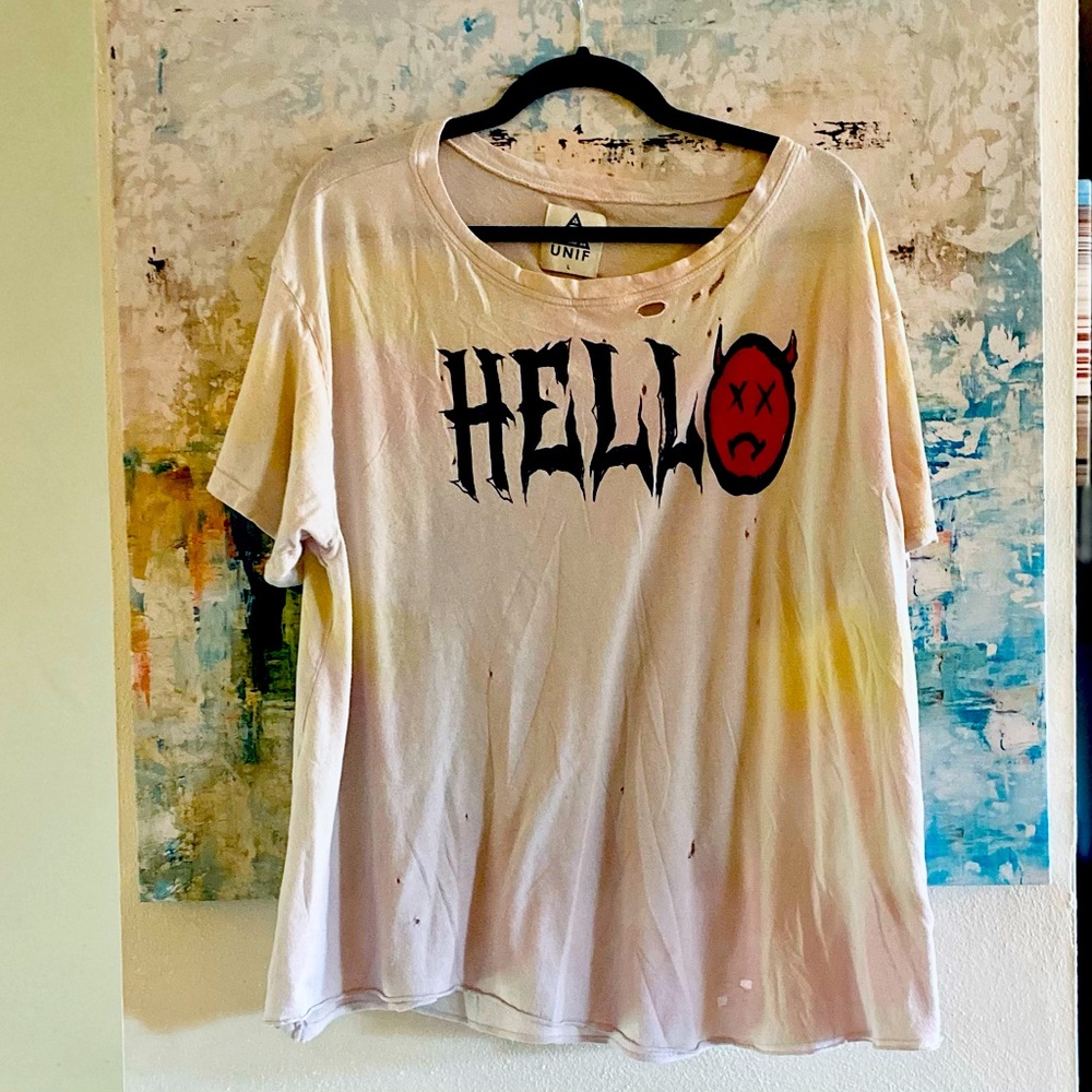 RARE HTF UNIF Hell-o tee